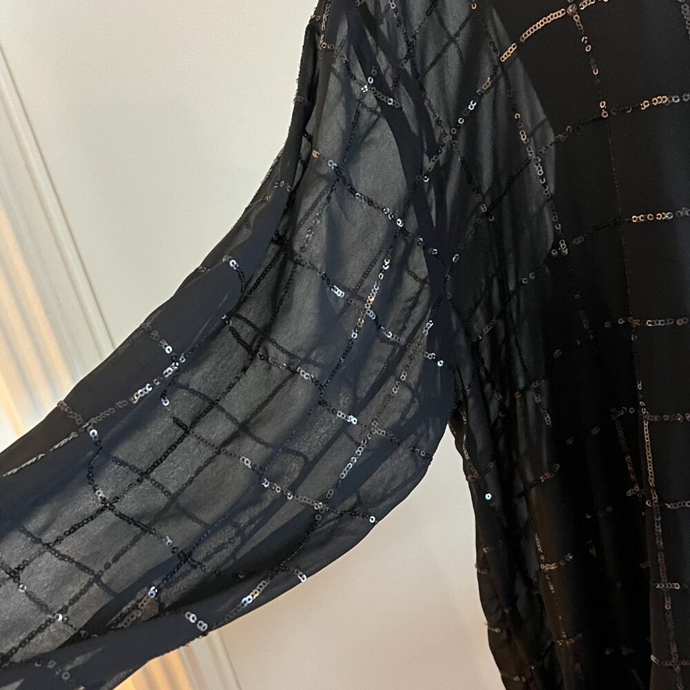Elegant Black Sequin Midi Dress - Picture 8 of 8